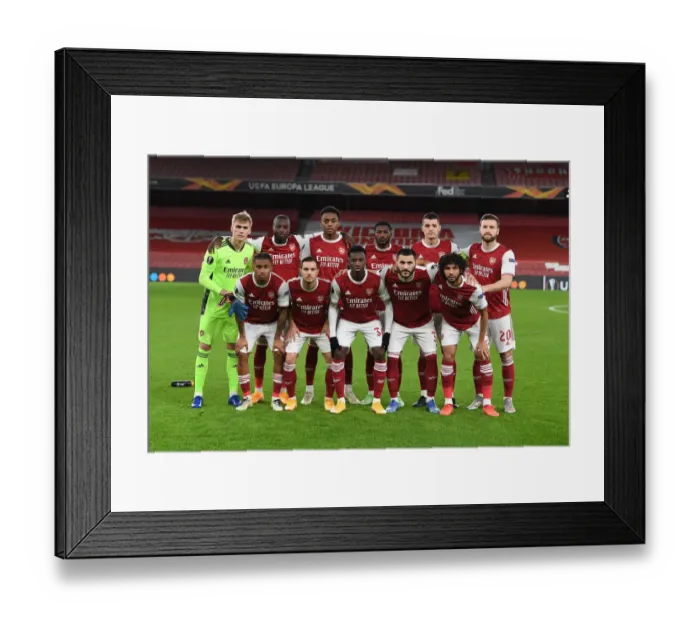 Framed Print : Arsenal FC vs. Dundalk FC: Empty Europa League Clash at Emirates Stadium (2020-21)