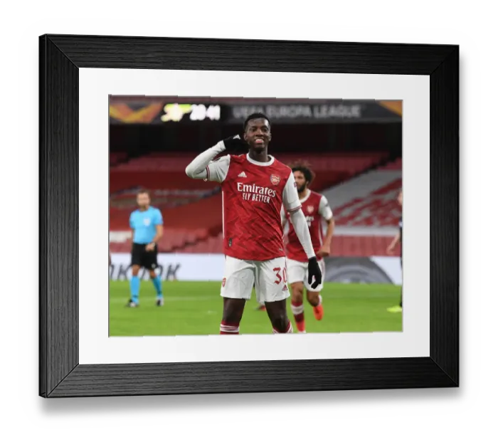 Framed Print : Eddie Nketiah Scores Historic First Europa League Goal for Arsenal in Empty Emirates Stadium (2020-21) Framed Print : Eddie Nketiah Scores Historic First Europa League Goal for Arsenal in Empty Emirates Stadium (2020-21)