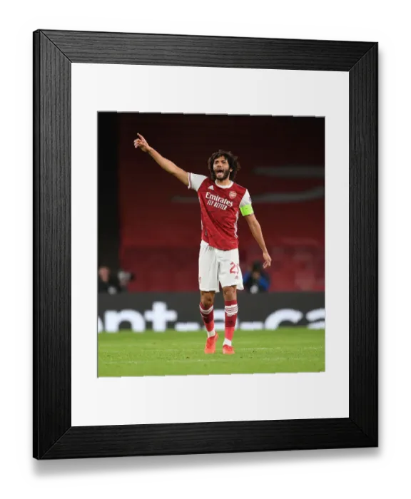 Framed Print : Arsenal's Mo Elneny in UEFA Europa League Action Against Dundalk (Behind Closed Doors)