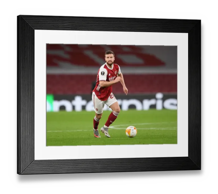 Framed Print : Arsenal's Mustafi in UEFA Europa League Action Against Dundalk (Behind Closed Doors)
