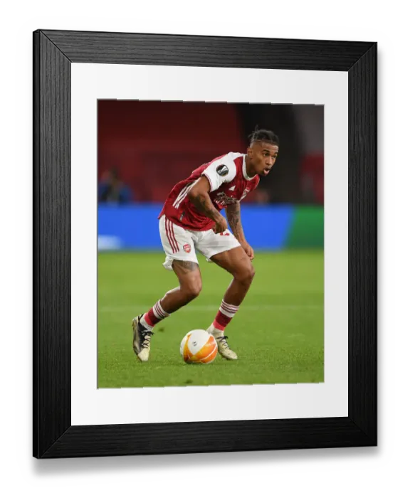 Framed Print : Arsenal's Nelson Scores in Empty Emirates: Arsenal FC vs Dundalk FC, UEFA Europa League 2020-21