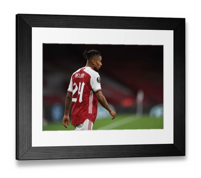Framed Print : Arsenal's Nelson Shines in Empty Emirates: Arsenal FC vs Dundalk FC, UEFA Europa League 2020-21