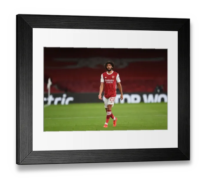Framed Print : Arsenal's Mohamed Elneny in Empty Emirates: UEFA Europa League Match vs. Dundalk Framed Print : Arsenal's Mohamed Elneny in Empty Emirates: UEFA Europa League Match vs. Dundalk