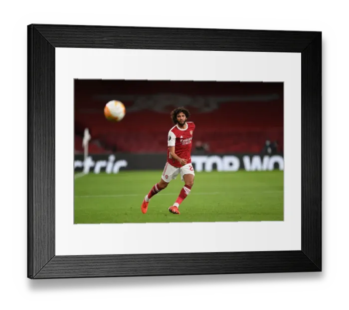 Framed Print : Arsenal's Mohamed Elneny in UEFA Europa League Action Against Dundalk (Behind Closed Doors)