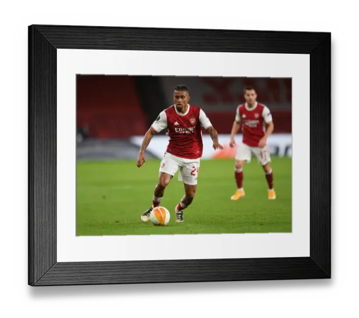 Framed Print : Arsenal's Nelson Scores in Empty Emirates: Arsenal FC vs Dundalk FC, UEFA Europa League 2020-21