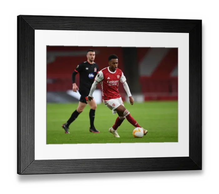 Framed Print : Arsenal's Joe Willock in UEFA Europa League Action Against Dundalk (Behind Closed Doors)