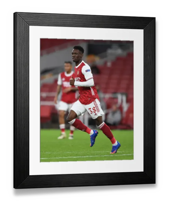 Framed Print : Arsenal's Flo Balogun in UEFA Europa League Action Against Dundalk (Behind Closed Doors)
