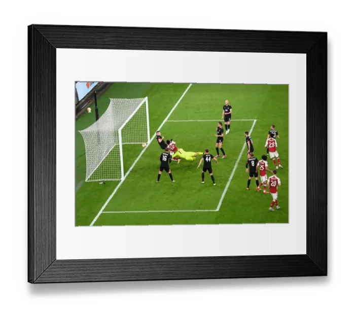 Framed Print : Eddie Nketiah Scores First Arsenal Goal in Empty Emirates Stadium (Arsenal v Dundalk 2020-21)
