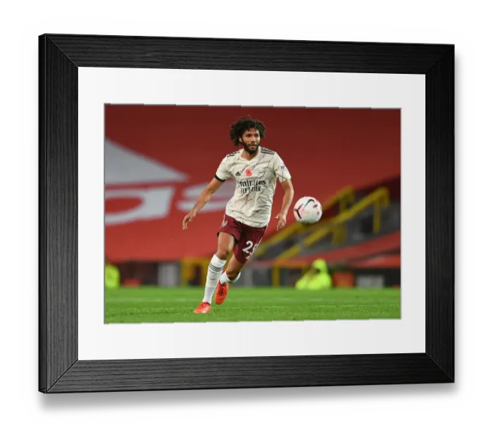 Framed Print : Arsenal's Mohamed Elneny at Manchester United: 2020-21 Premier League Match