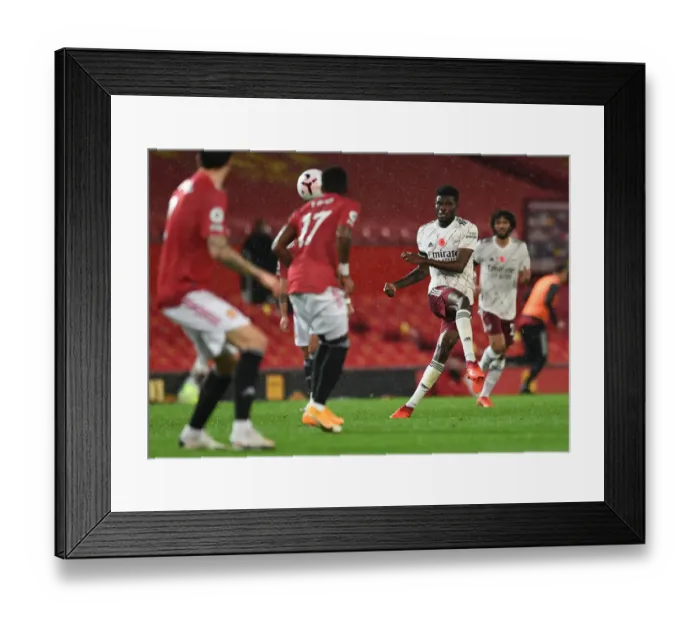 Framed Print : Behind Closed Doors: Thomas Partey at Old Trafford - Arsenal vs. Manchester United, 2020-21 Premier League