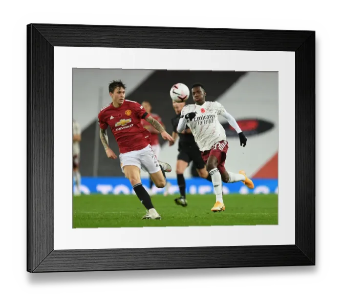Framed Print : Empty Old Trafford Showdown: Nketiah vs Lindelof, Manchester United vs Arsenal, Premier League 2020-21 Framed Print : Empty Old Trafford Showdown: Nketiah vs Lindelof, Manchester United vs Arsenal, Premier League 2020-21