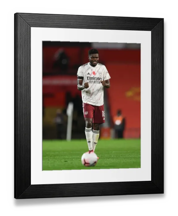 Framed Print : Thomas Partey's Goal Celebration: Arsenal's Victory at Old Trafford in Manchester United vs Arsenal (2020-21)