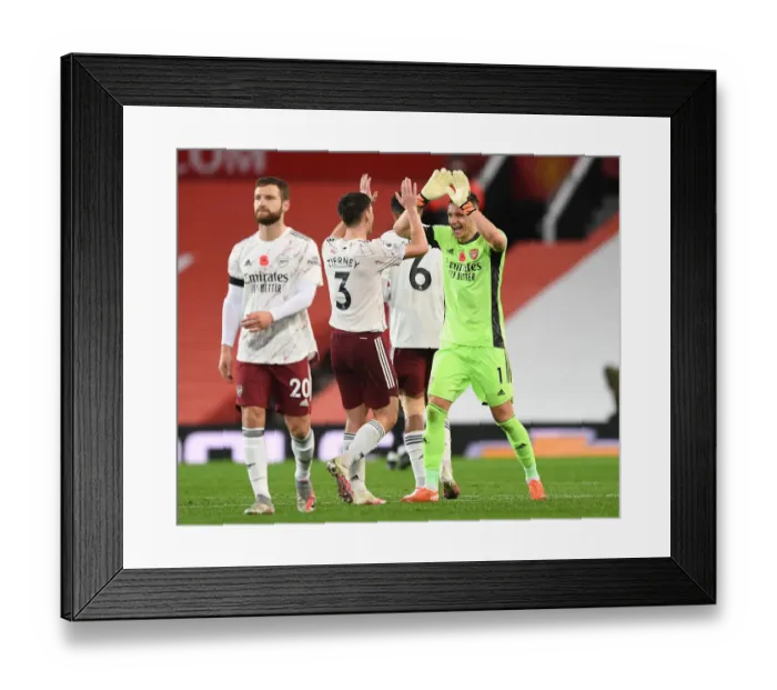 Framed Print : Arsenal Celebrate Hard-Fought Victory over Manchester United in Empty Old Trafford (2020-21) Framed Print : Arsenal Celebrate Hard-Fought Victory over Manchester United in Empty Old Trafford (2020-21)