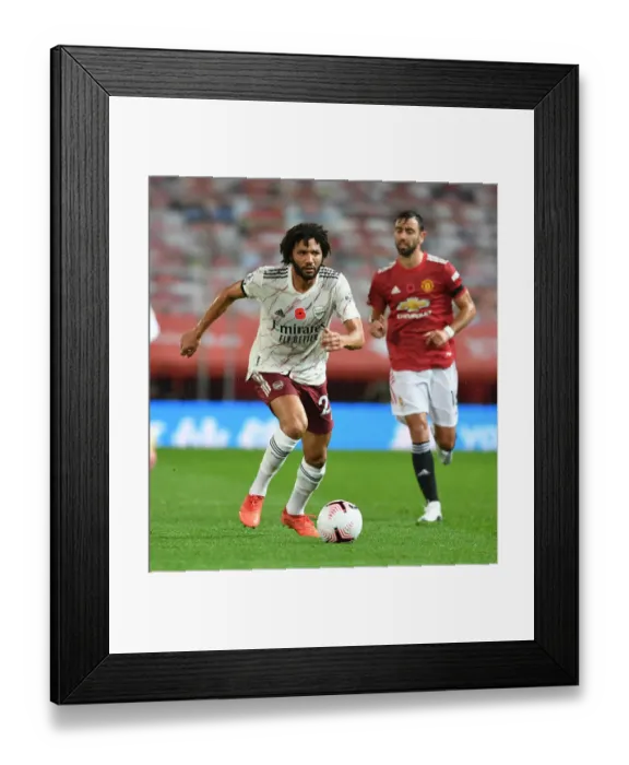 Framed Print : Silent Warrior at Old Trafford: Mo Elneny's Battle in Empty Premier League Stands (Manchester United vs. Arsenal, 2020-21) Framed Print : Silent Warrior at Old Trafford: Mo Elneny's Battle in Empty Premier League Stands (Manchester United vs. Arsenal, 2020-21)