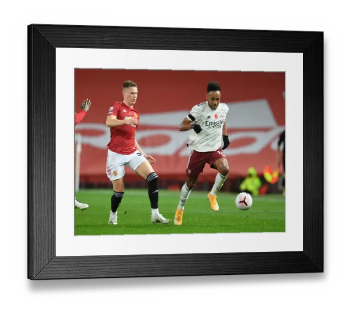 Framed Print : Aubameyang Breaks Past McTominay: Manchester United vs. Arsenal, 2020-21 Premier League