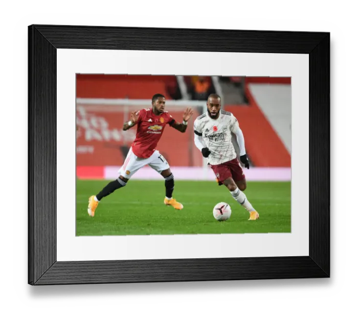 Framed Print : Alexis Lacazette Breaks Past Fred: Manchester United vs. Arsenal, 2020-21 Premier League Framed Print : Alexis Lacazette Breaks Past Fred: Manchester United vs. Arsenal, 2020-21 Premier League