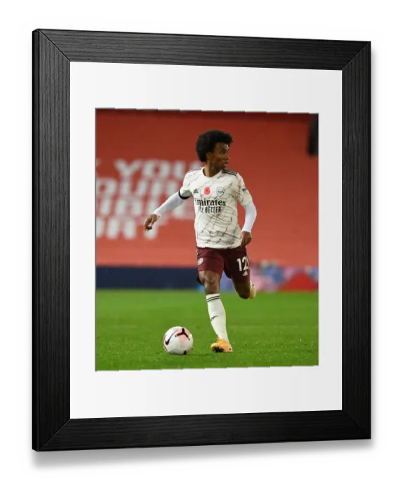 Framed Print : Willian Faces Empty Old Trafford: 2020-21 Premier League Showdown (Manchester United vs. Arsenal)