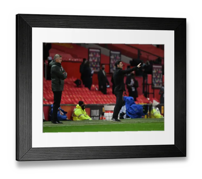 Framed Print : Arsenal vs Manchester United: 2020-21 Premier League Clash at Old Trafford - Behind Closed Doors Framed Print : Arsenal vs Manchester United: 2020-21 Premier League Clash at Old Trafford - Behind Closed Doors