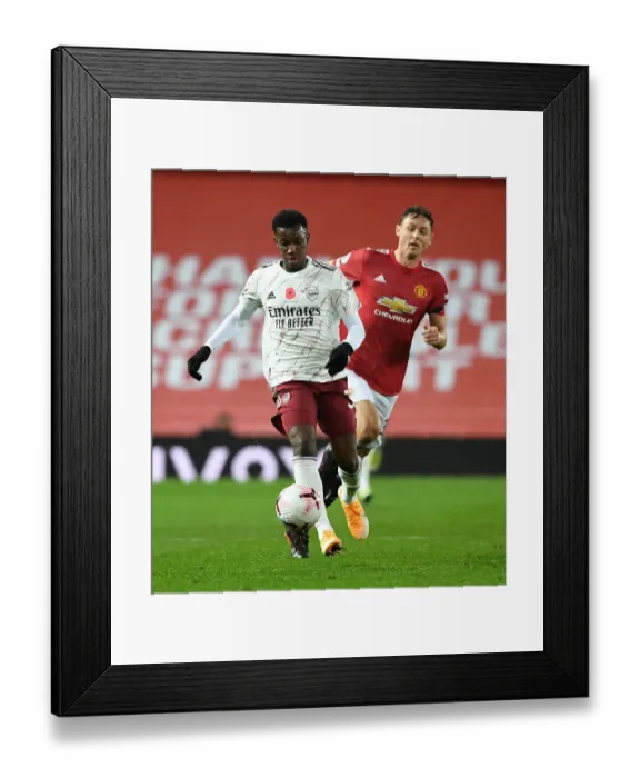 Framed Print : Nketiah Breaks Past Matic: Manchester United vs. Arsenal, 2020-21 Premier League Framed Print : Nketiah Breaks Past Matic: Manchester United vs. Arsenal, 2020-21 Premier League