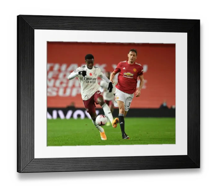 Framed Print : Nketiah Outsmarts Matic: Arsenal's Dramatic Escape at Old Trafford, 2020-21 Premier League Framed Print : Nketiah Outsmarts Matic: Arsenal's Dramatic Escape at Old Trafford, 2020-21 Premier League