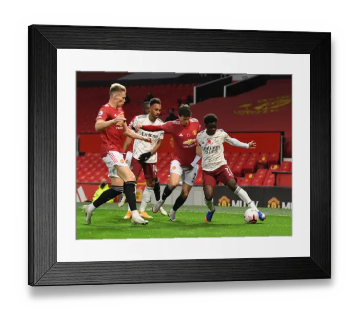 Framed Print : Arsenal vs Manchester United: 2020-21 Premier League Clash at Old Trafford - Behind Closed Doors