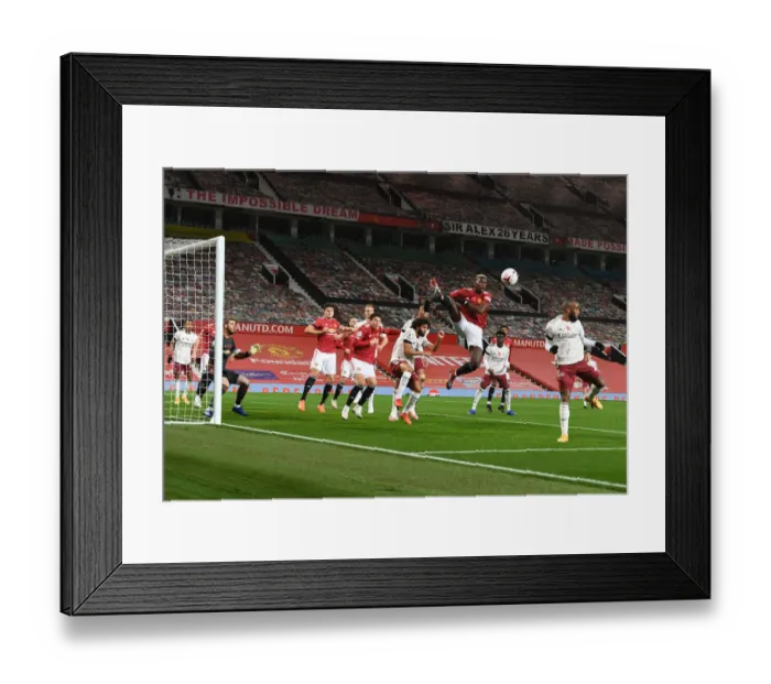 Framed Print : Arsenal vs Manchester United: Empty Old Trafford Premier League Clash (2020-21)