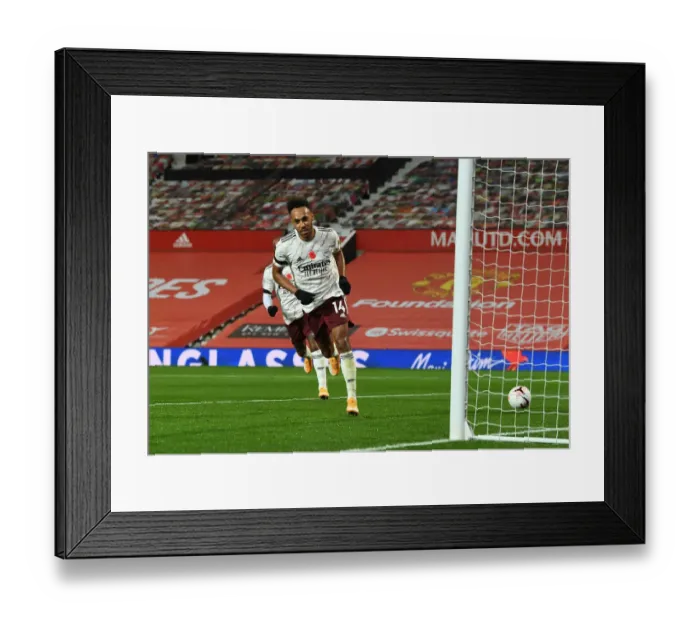 Framed Print : Aubameyang Scores the Winner: Manchester United vs. Arsenal, 2020-21 Premier League Framed Print : Aubameyang Scores the Winner: Manchester United vs. Arsenal, 2020-21 Premier League