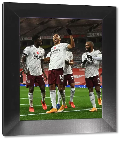Triumphant Threesome: Aubameyang, Partey, Lacazette's Empty Old Trafford Goal Celebration (Manchester United vs Arsenal, 2020-21)