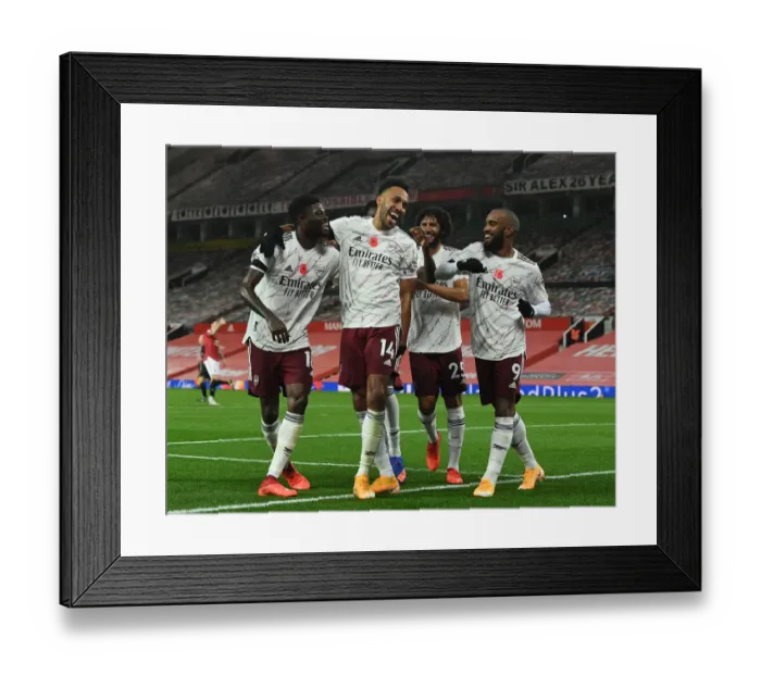Framed Print : Triumphant Threesome: Aubameyang, Partey, and Lacazette's Goal Celebration - Manchester United vs Arsenal (2020-21) Framed Print : Triumphant Threesome: Aubameyang, Partey, and Lacazette's Goal Celebration - Manchester United vs Arsenal (2020-21)