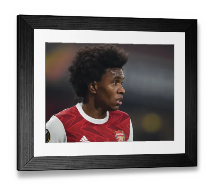 Framed Print : Willian in Action: Arsenal vs Molde FK, Europa League 2020-21 (Arsenal Football Club)