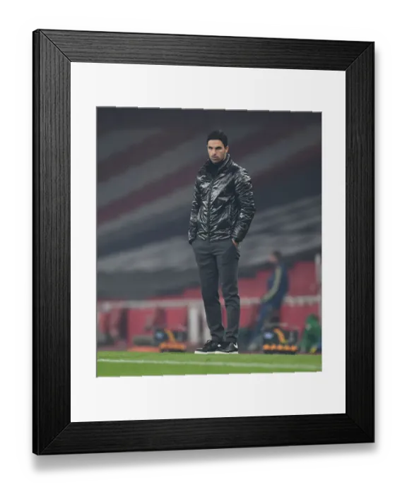 Framed Print : Mikel Arteta Guides Arsenal in Europa League Battle Against Molde Framed Print : Mikel Arteta Guides Arsenal in Europa League Battle Against Molde