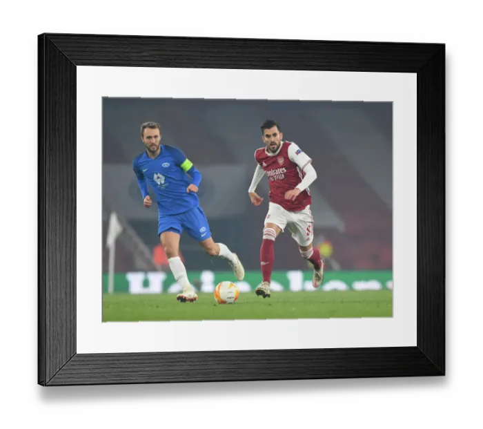 Framed Print : Dani Ceballos in Action: Arsenal vs Molde FK, Europa League 2020-21