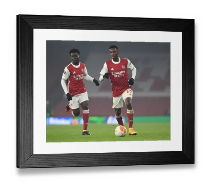 Framed Print : Arsenal's Eddie Nketiah in Action against Molde FK in UEFA Europa League Group Stage