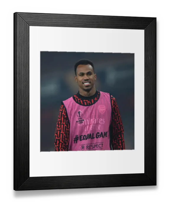 Framed Print : Gabriel Faces Off: Arsenal vs Molde in Europa League Clash