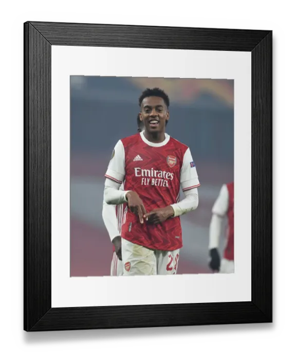 Framed Print : Arsenal's Joe Willock Scores Fourth Goal in Europa League Victory over Molde FK