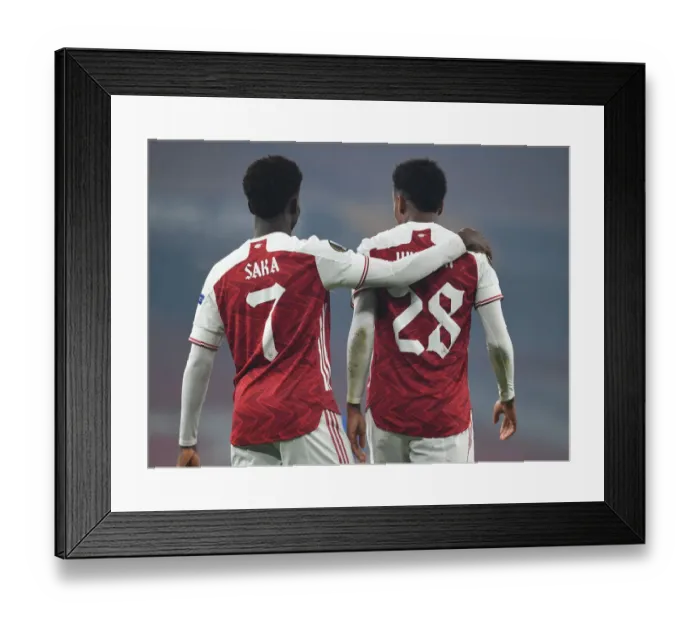 Framed Print : Arsenal's Saka and Willock Shine in Europa League Battle Against Molde