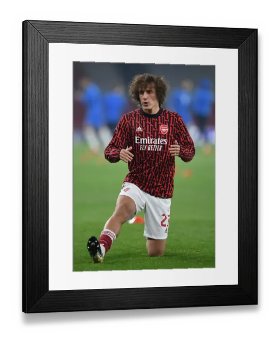 Framed Print : Arsenal FC vs Molde FK: David Luiz Warming Up Ahead of UEFA Europa League Clash at Emirates Stadium