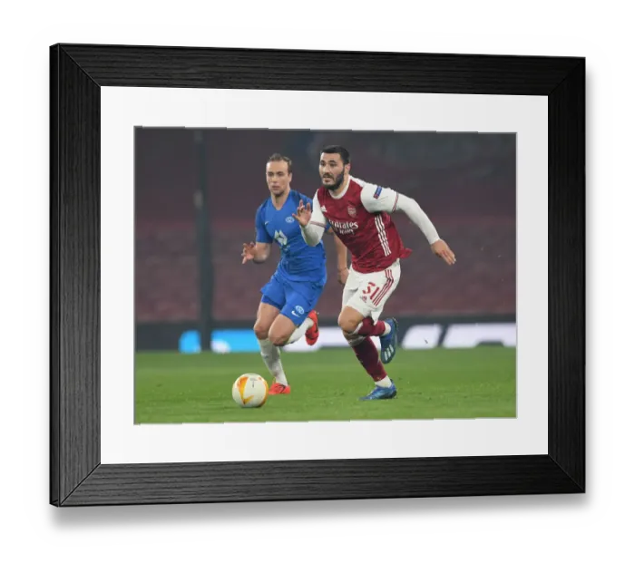 Framed Print : Arsenal's Sead Kolasinac in Action during Europa League Match against Molde FK