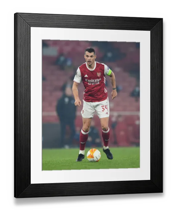 Framed Print : Arsenal's Granit Xhaka in Action against Molde FK in UEFA Europa League