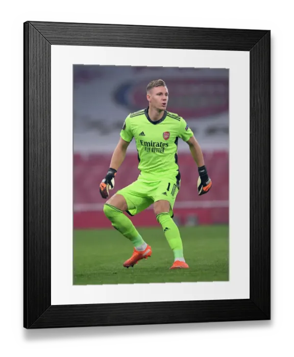 Framed Print : Arsenal's Bernd Leno in Action: Arsenal vs Molde, Europa League 2020-21