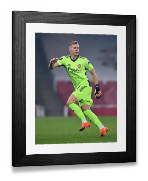 Framed Print : Arsenal's Bernd Leno in Action: Arsenal vs Molde FK - Europa League 2020-21