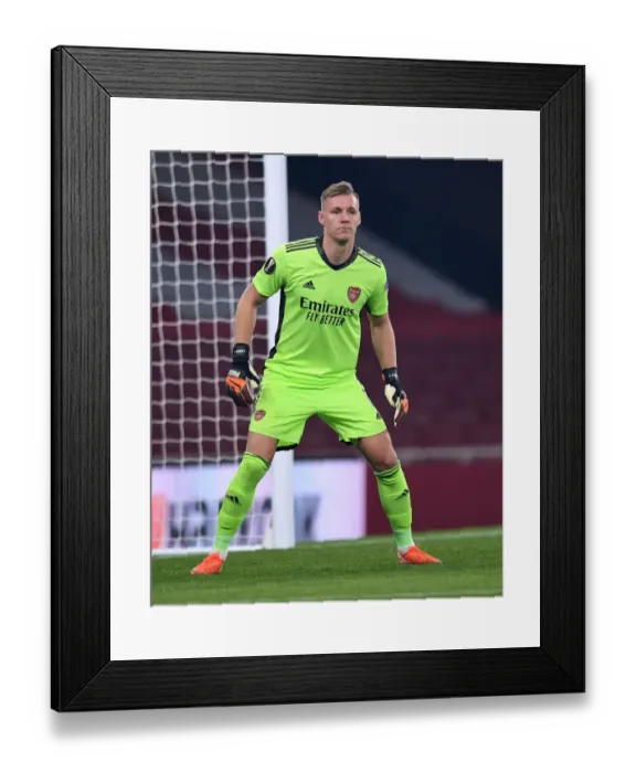 Framed Print : Arsenal's Bernd Leno in Action: Arsenal vs Molde FK - Europa League 2020-21