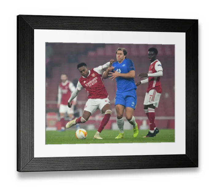 Framed Print : Joe Willock Scores Arsenal's Fourth Goal Against Molde FK in Europa League Match Framed Print : Joe Willock Scores Arsenal's Fourth Goal Against Molde FK in Europa League Match