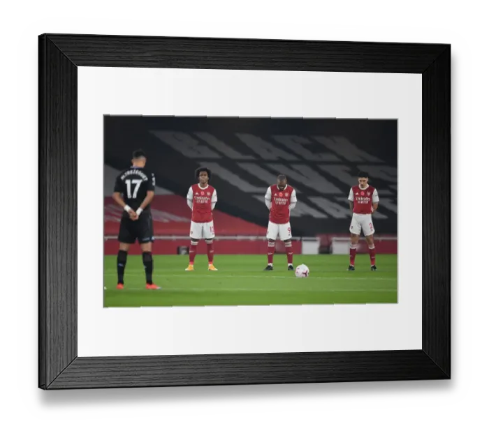 Framed Print : Arsenal vs Aston Villa: Empty Emirates Stadium Honors Remembrance Day, Premier League 2020-21 Framed Print : Arsenal vs Aston Villa: Empty Emirates Stadium Honors Remembrance Day, Premier League 2020-21