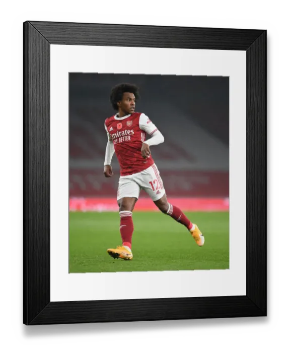 Framed Print : Arsenal vs Aston Villa: Empty Emirates Stadium in the 2020-21 Premier League