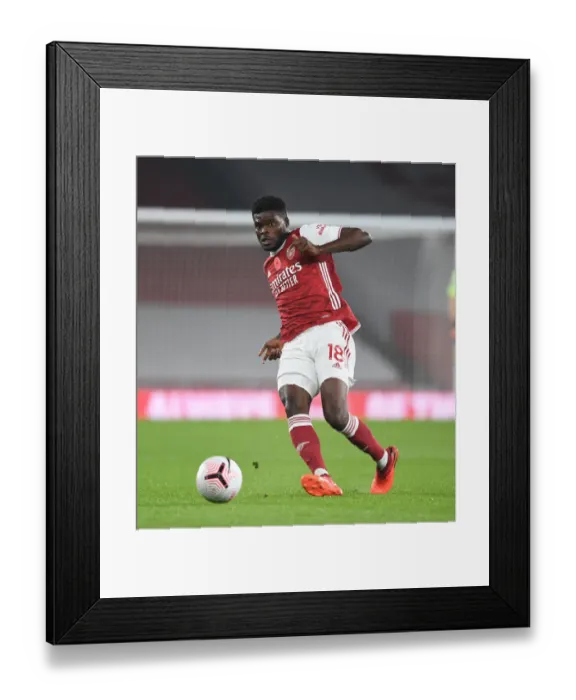 Framed Print : Thomas Partey in Action: Arsenal vs. Aston Villa - 2020-21 Premier League (Behind Closed Doors)