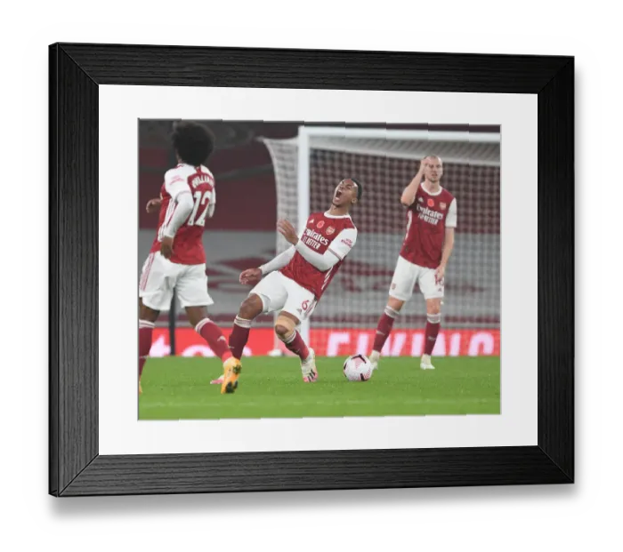 Framed Print : Arsenal's Gabriel in Action against Aston Villa in Empty Emirates Stadium, Premier League 2020-21 Framed Print : Arsenal's Gabriel in Action against Aston Villa in Empty Emirates Stadium, Premier League 2020-21