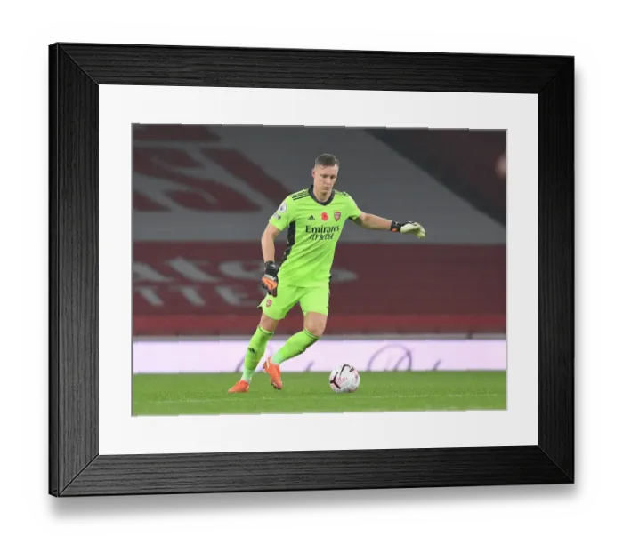 Framed Print : Arsenal vs Aston Villa: Bernd Leno in Action at Empty Emirates Stadium, Premier League 2020-21 Framed Print : Arsenal vs Aston Villa: Bernd Leno in Action at Empty Emirates Stadium, Premier League 2020-21