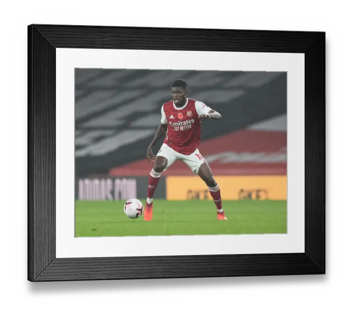 Framed Print : Thomas Partey in Action: Arsenal vs. Aston Villa (Behind Closed Doors) - 2020-21 Premier League