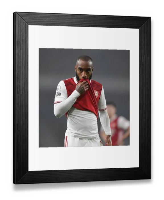 Framed Print : Arsenal's Alex Lacazette in Action Against Aston Villa - Emirates Stadium, 2020-21 Season (Behind Closed Doors)